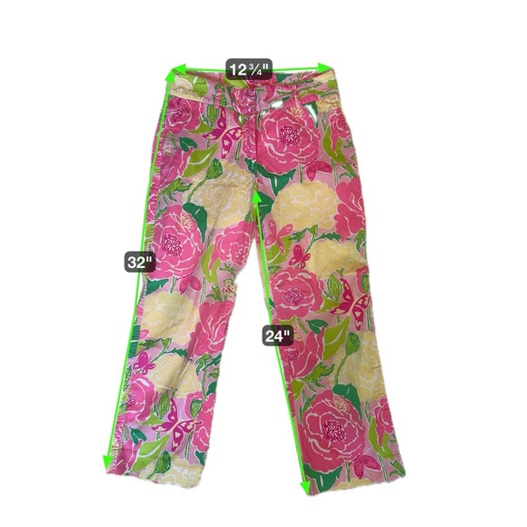 Lilly Pulitzer Y2K Vibrant Floral Capri Pants - Worth Skinny Mini - Size 2 - Picture 11 of 11